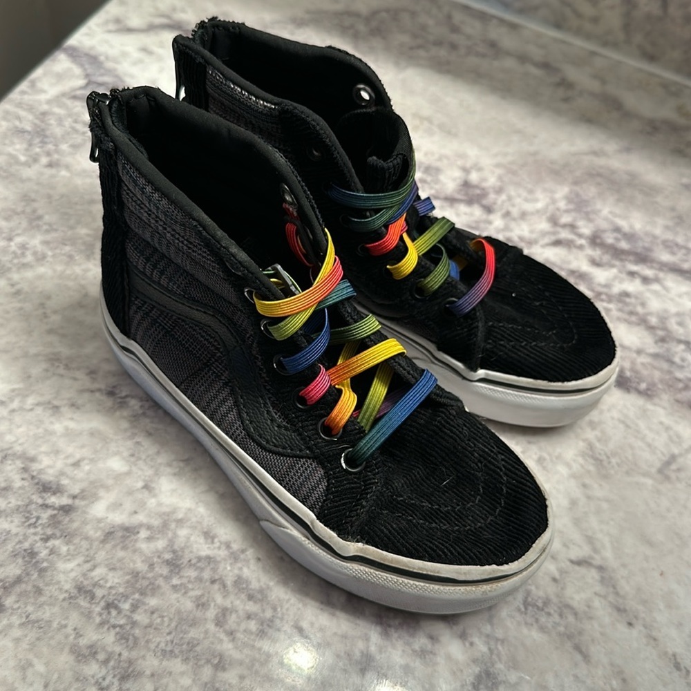 Vans Sk8-Hi plaid canvas kids size 11